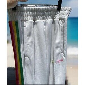Palm Angels Rainbow Track Pants Embroidered Logo Zip Ankle Ladies Size XS